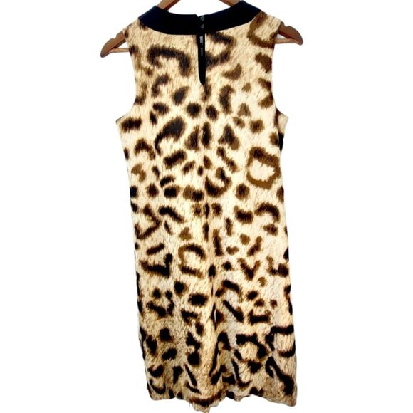 Nicole Miller Keyhole Sleeveless Halter Leopard 60s Mod Glam Cocktail Dress Sz 6 - Picture 12 of 14